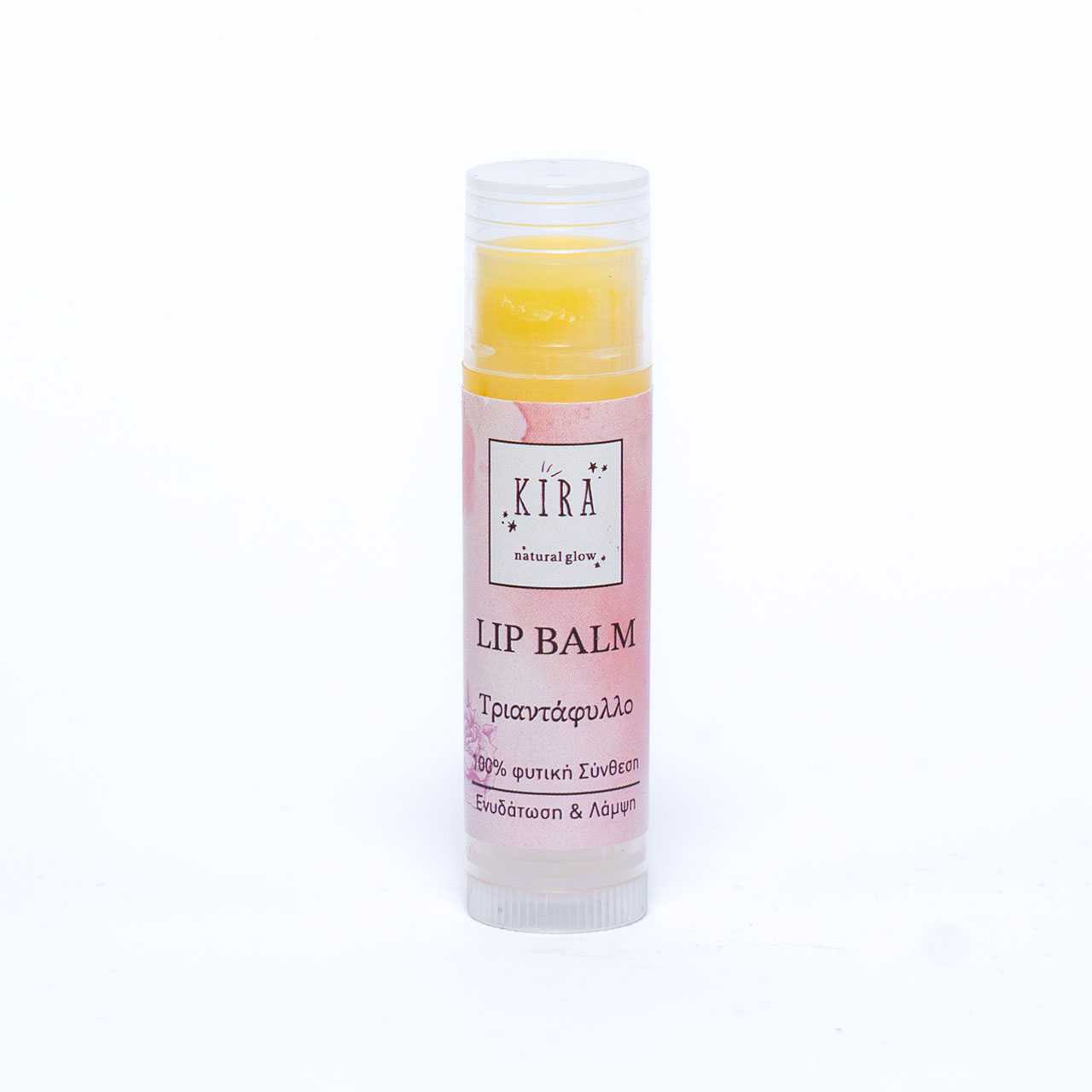 Lip Balm Τριαντάφυλλο 5g της Kira Natural Glow με φυσικά έλαια και βούτυρα